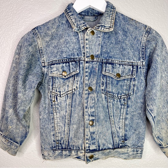 Vintage distressed denim jacket kids size 6 - Picture 8 of 8